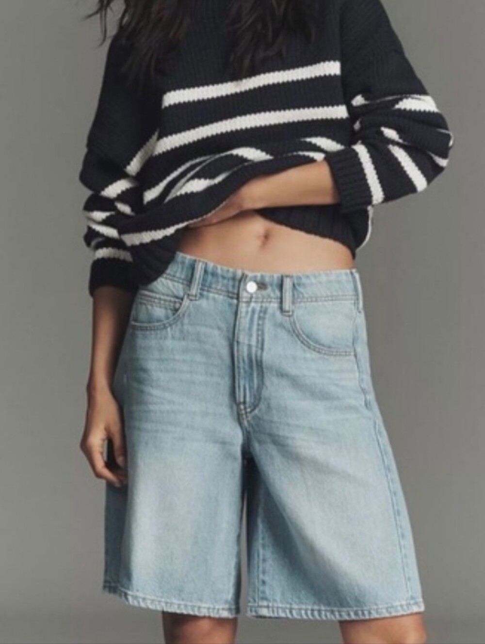 Anthropologie Pilcro Shorts Wide Leg Bermuda Denim Relaxed